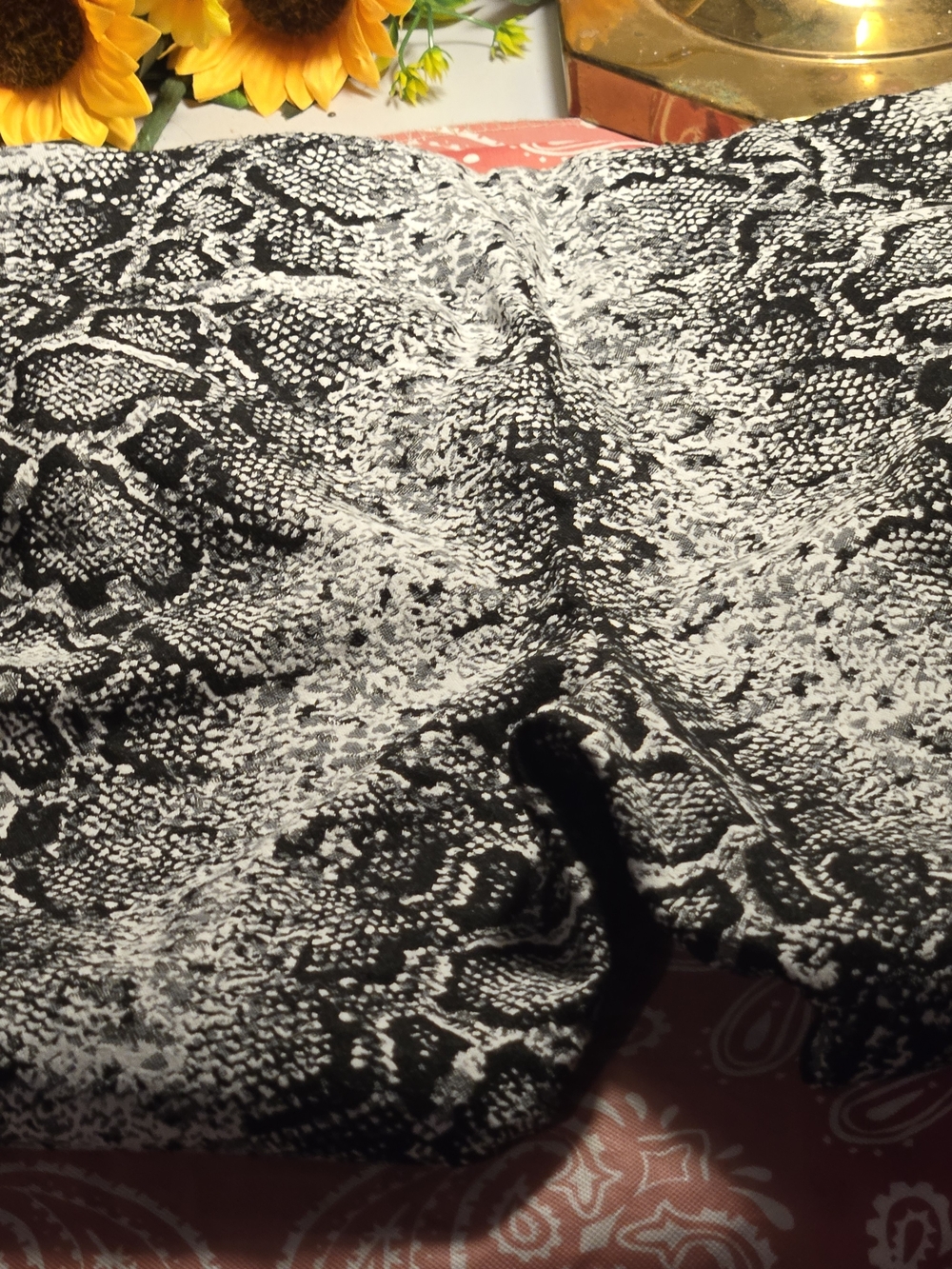 Snake Skin Design Straight Legged CALVIN KLEIN stretch Pants.